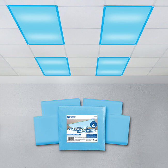 Fluorescent Light Filters (Tranquil Blue), Set of 4 - Classroom Resources - 2