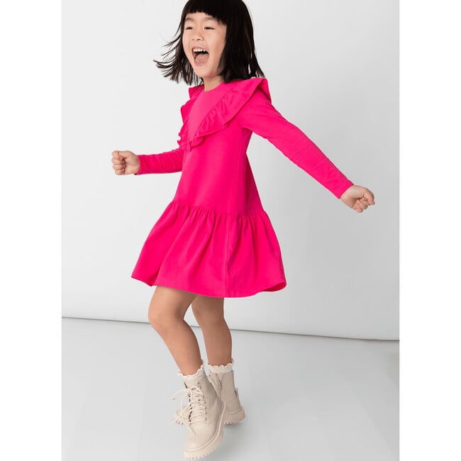 Quinn Long Sleeve Dress, Luminous Pink - Dresses - 3