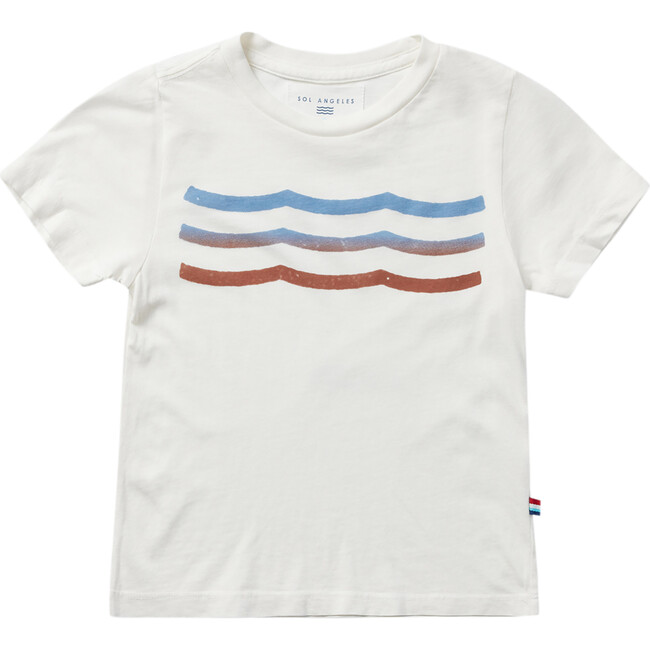 Sunset Waves Short Sleeve Crew T-Shirt, White