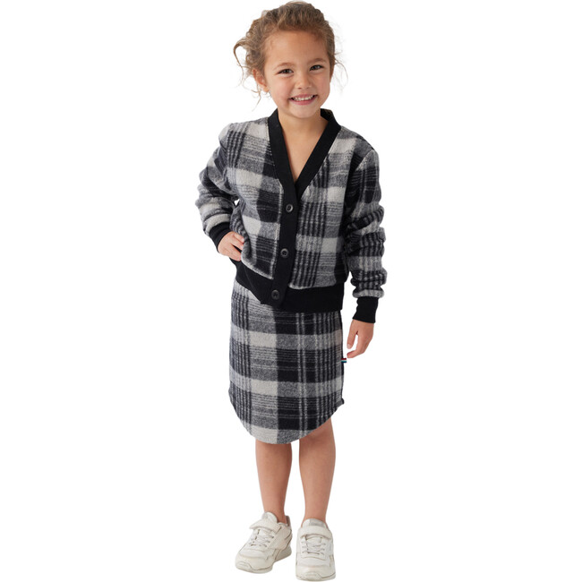 Plaid Knee Length Skirt, Black - Skirts - 2