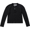 Thermal Long Sleeve Henley Shirt, Black - Shirts - 1 - thumbnail