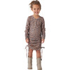 Leopard Print Long Sleeve Ruched Dress, Multicolor - Dresses - 2