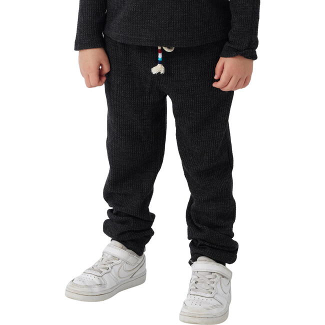 Thernal Drawstring Cuffed Jogger, Black - Pants - 2