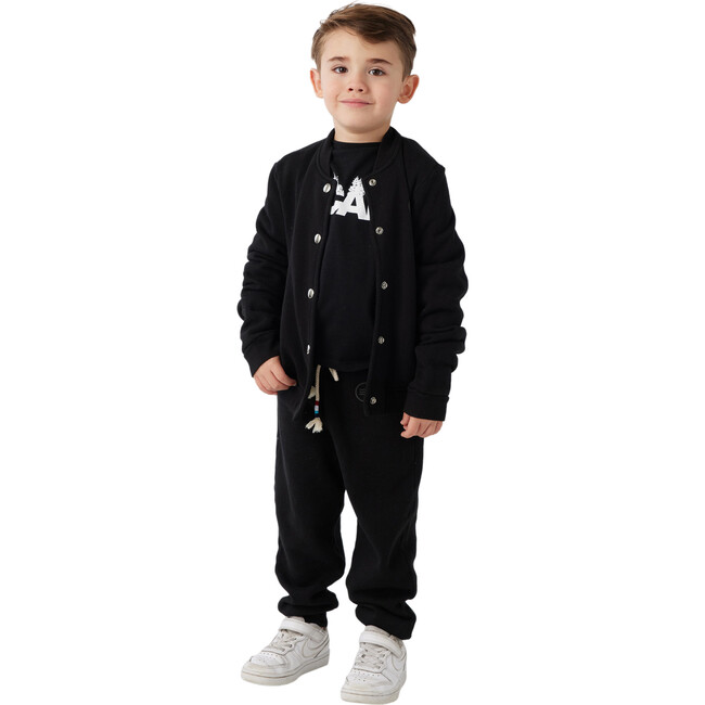 Waves Long Sleeve Bomber Jacket, Black - Jackets - 2