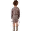 Leopard Print Long Sleeve Ruched Dress, Multicolor - Dresses - 3