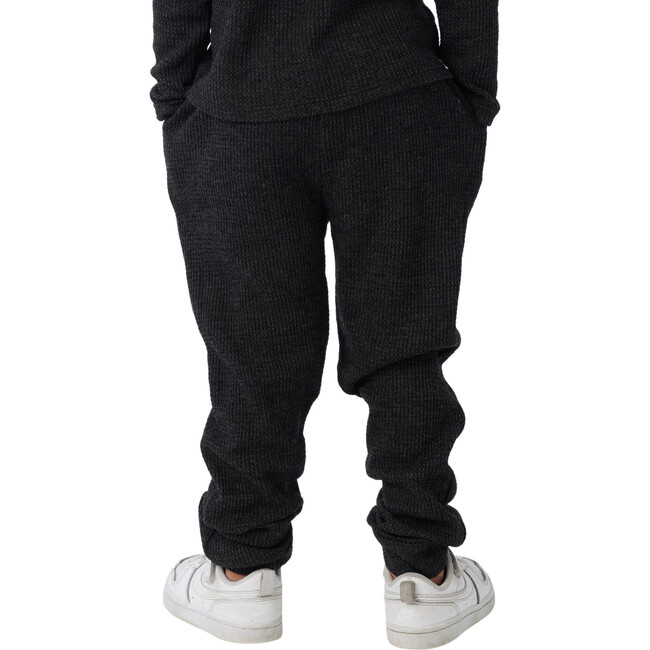 Thernal Drawstring Cuffed Jogger, Black - Pants - 3