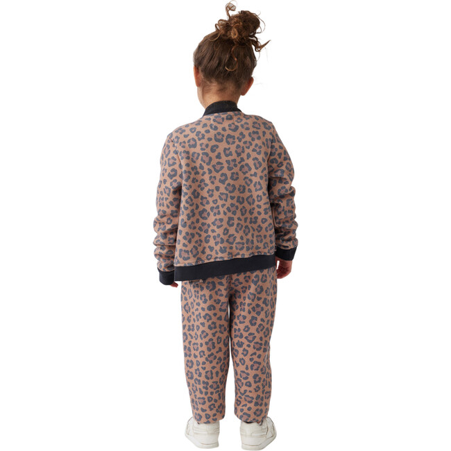 Leopard Print Long Sleeve Bomber Jacket, Multicolor - Jackets - 4