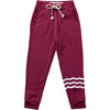 Coastal Waves Elasticated Drawstring Jogger, Cranberry - Sweatpants - 1 - thumbnail