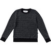 Brushed Boucle Crew Neck Pullover, Black - Sweaters - 1 - thumbnail