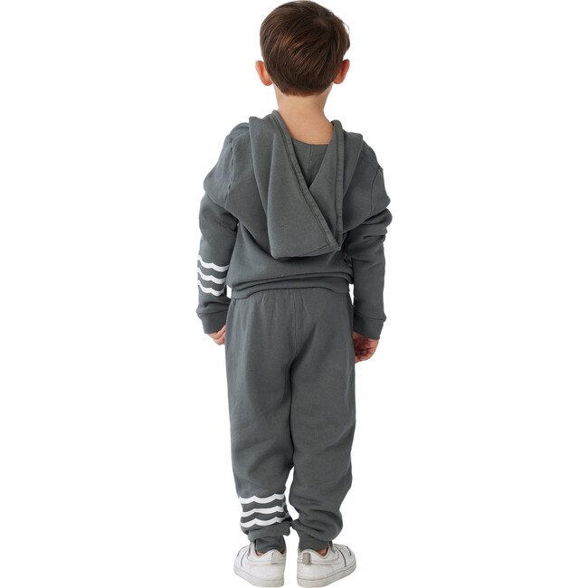 Coastal Waves Long Sleeve Zipped Hoodie, Storm - Sweatshirts - 3
