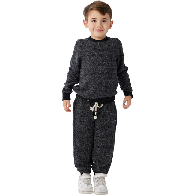 Brushed Boucle Crew Neck Pullover, Black - Sweaters - 2