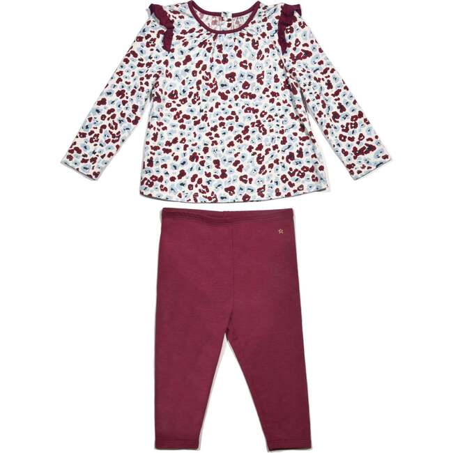 Jemma Printed Long Sleeve Top And Pant Set, Leopard