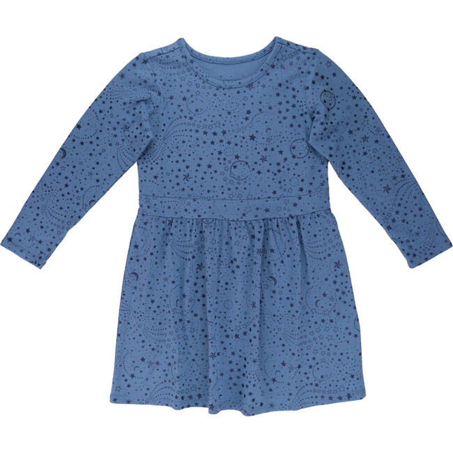 Camilla Confetti Star Printed Long Sleeve Dress, Blue