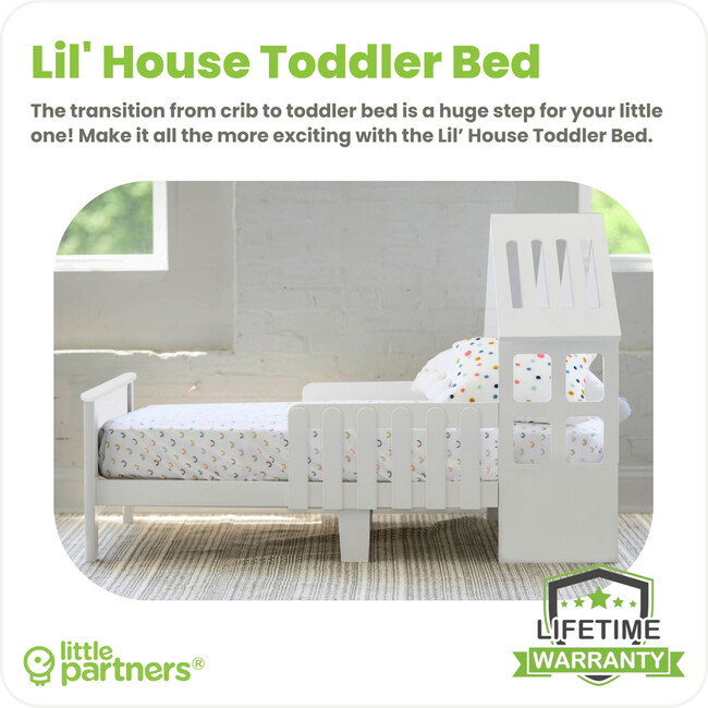 Lil' House Toddler Bed Soft White - Beds - 5