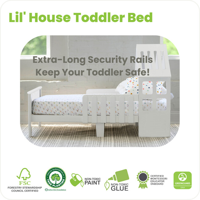 Lil' House Toddler Bed Soft White - Beds - 6