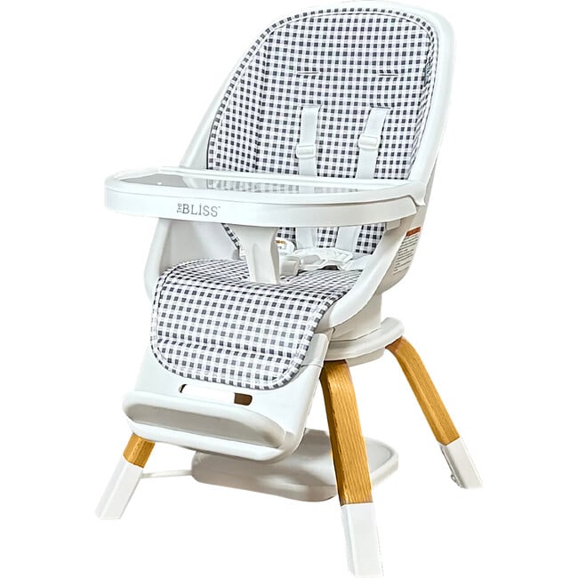 2-in-1 Turn-A-Tot High Chair with 360° Swivel Grey Gingham - Kids Seating - 6