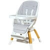 2-in-1 Turn-A-Tot High Chair with 360° Swivel Grey Gingham - Kids Seating - 6