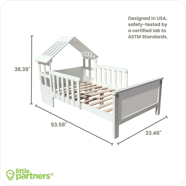 Lil' House Toddler Bed Soft White - Beds - 7