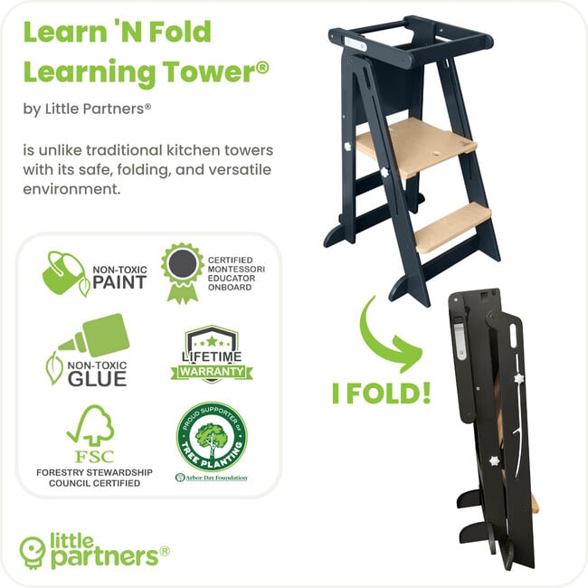 Learn 'N Fold Learning Tower® Charcoal w/Natural - Play Tables - 7