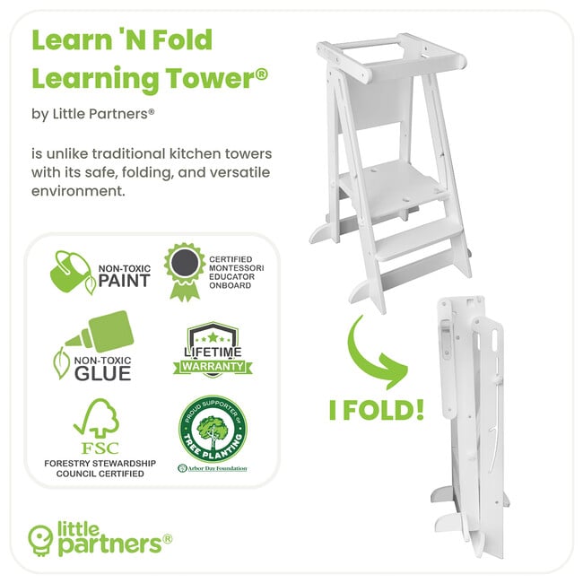 Learn 'N Fold Learning Tower® Soft White - Play Tables - 7