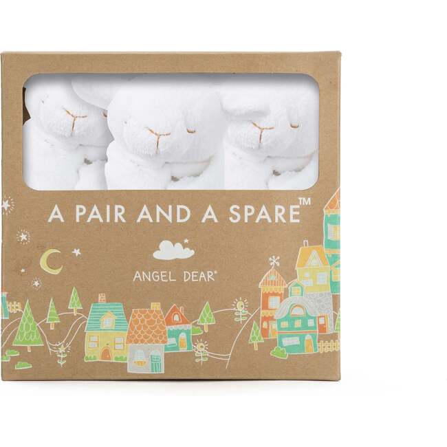 Pair And A Spare Lamb Lovie Blankie, White (Pack Of 3) - Plush - 1