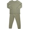 Solid Long Sleeve Pajamas, Sage - Pajamas - 1 - thumbnail