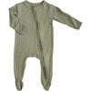 Footie 2-Way Zippered One-Piece, Sage - Footie Pajamas - 1 - thumbnail