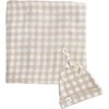 Bamboo Muslin Swaddle Blanket & Topknot Set, Gingham - Mixed Gift Sets - 1 - thumbnail