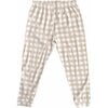 Gingham Long Sleeve Pajamas, Beige - Pajamas - 3