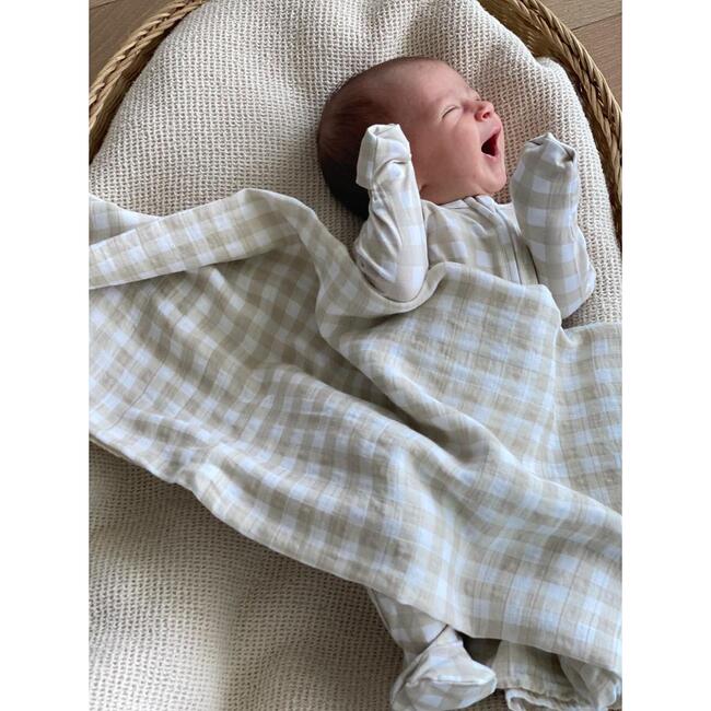 Bamboo Muslin Swaddle Blanket, Gingham - Swaddles - 2