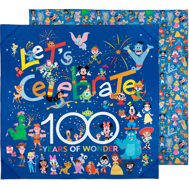 Disney 100 Years Celebration Roll & Go Blanket, Blue