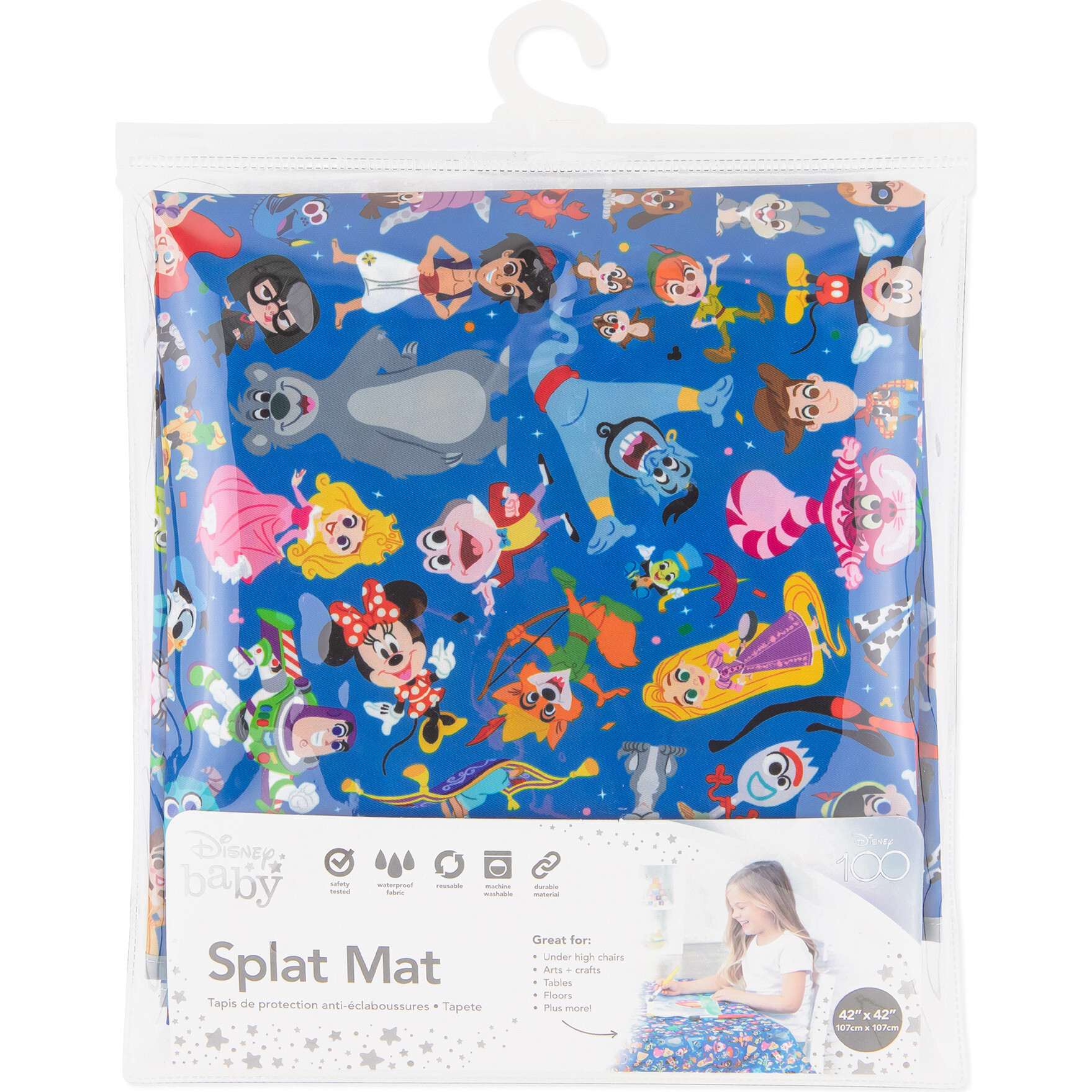 Bumkins | Disney 100 Magical Celebration Splat Mat, Blue | Maisonette