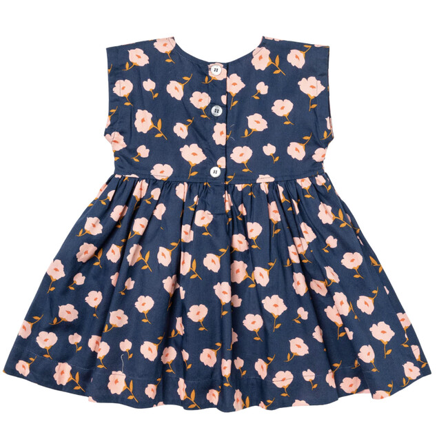 Girls Adaline Dress, Navy Flower Toss - Dresses - 2
