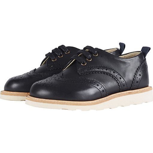 Brando Leather Brogue Shoe, Black