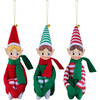 Set of 3 Vintage Knee Hugging Elves, White - Ornaments - 1 - thumbnail
