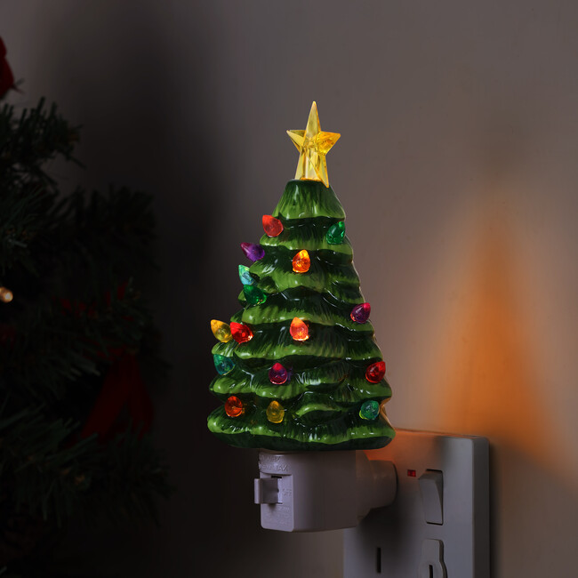 Exclusive Set of 4 Nostalgic Ceramic Lit Tree Nightlights - Accents - 2