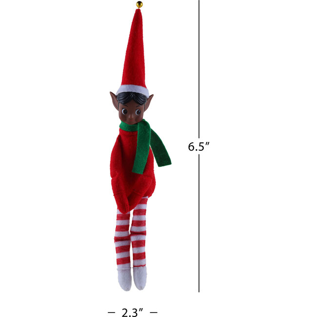 Set of 3 Vintage Knee Hugging Elves, Black - Ornaments - 3