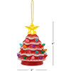 Set of 3 Nostalgic Ceramic Lit Tree Ornaments, Pink, Red, and Lavender - Ornaments - 3