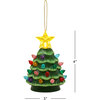 Set of 3 Nostalgic Ceramic Lit Tree Ornaments, Green, Light Blue, and Seafoam - Ornaments - 3