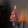 Exclusive Set of 4 Nostalgic Ceramic Lit Tree Nightlights - Accents - 4