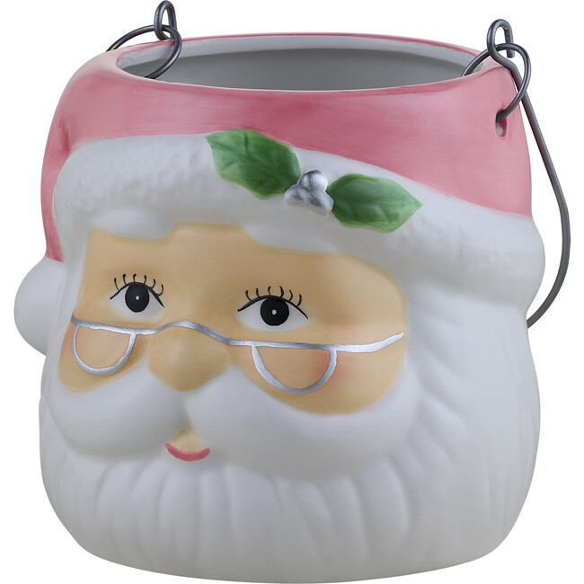 Nostalgic Ceramic Container, Pink Santa Claus