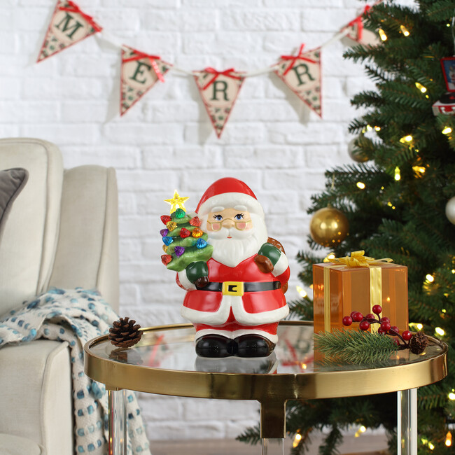 Nostalgic Ceramic Lit Santa - Accents - 2