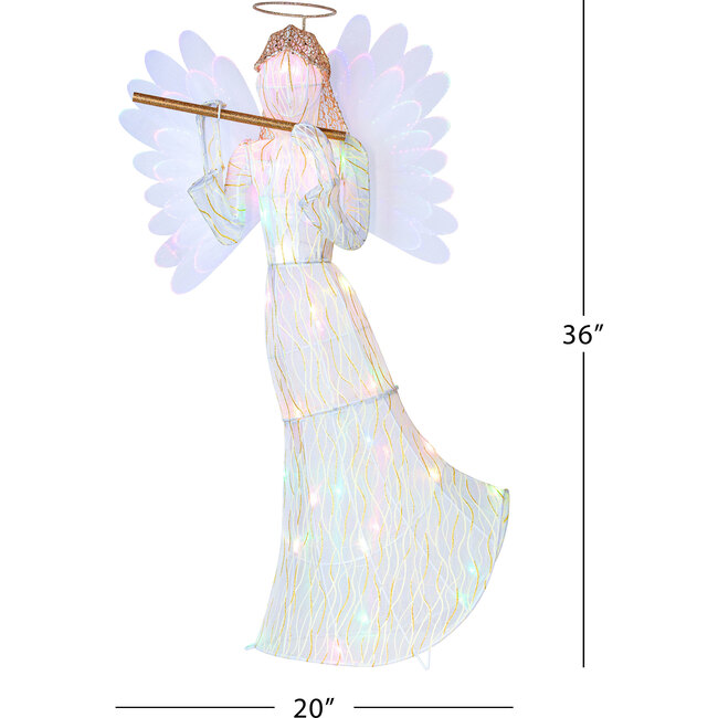 Outdoor Animated Fiber-Optic Angel - Accents - 4