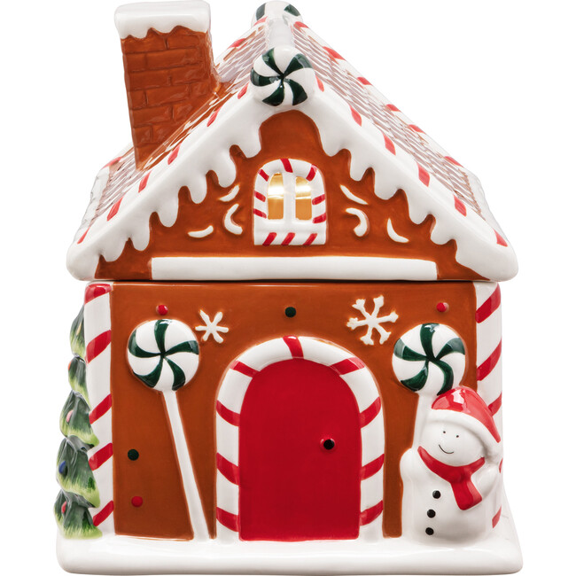 Ceramic Lit Gingerbread House Cookie Jar