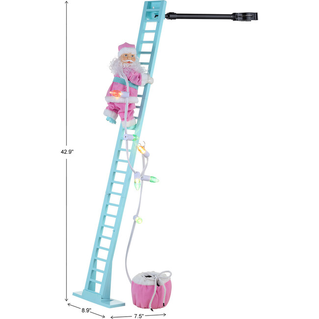 Animated Pastel Super Climbing White Santa - Accents - 3