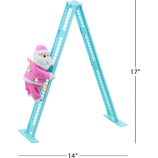 Animated Tabletop Pastel Climbing White Santa - Accents - 3