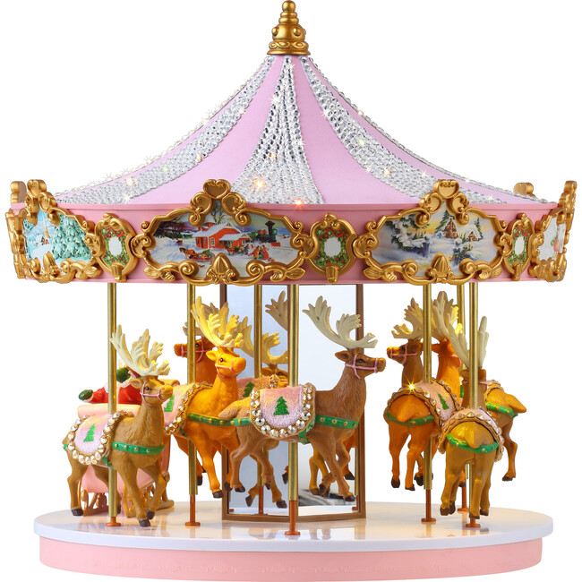 Animated & Musical Pink Crystal Carousel