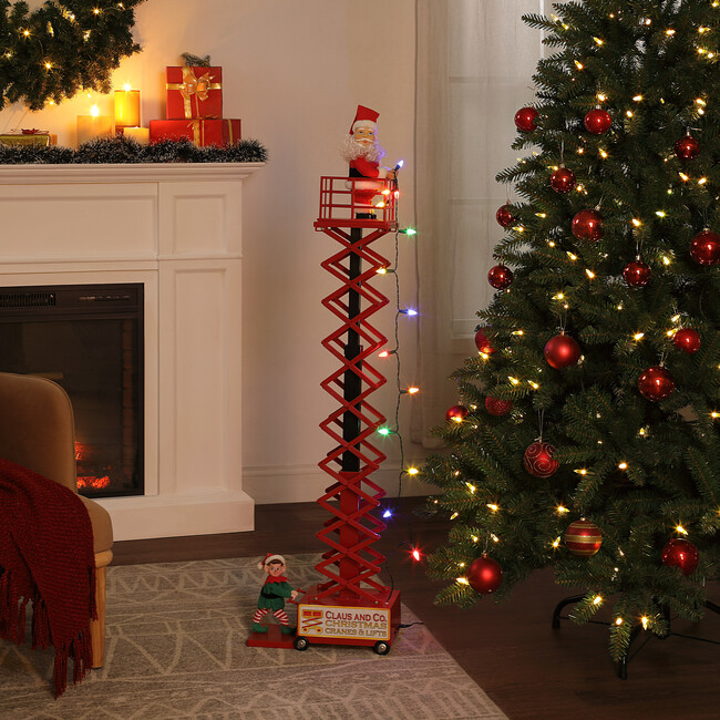 Animated & Musical Santa's Lift, White - Accents - 2