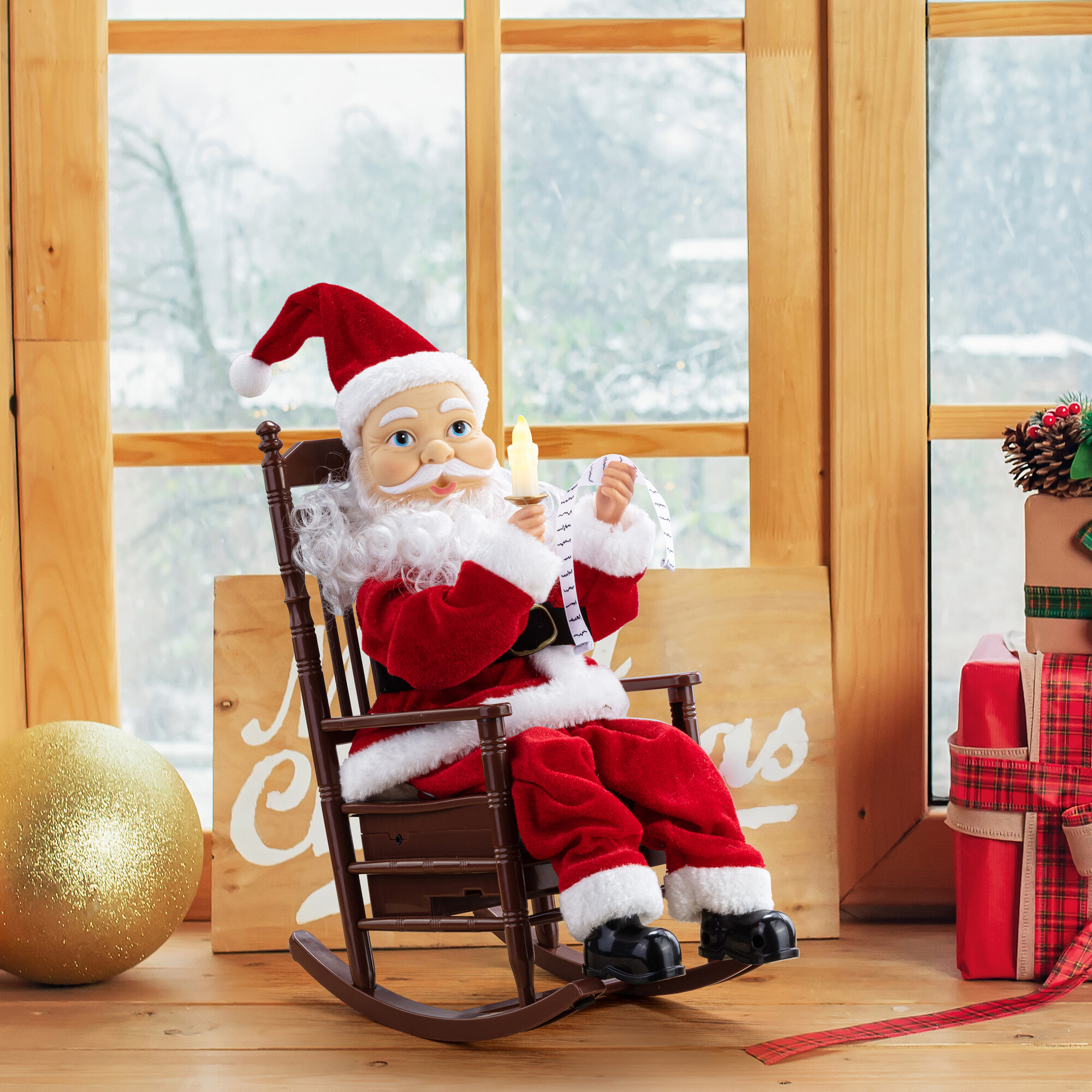 ANIMATED CHRISTMAS GIRL shops in ROCKING CHAIR WAITING FOR SANTA - MOTIONETTE FIGURE