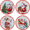90th Anniversary Collection Ceramic Gold Trimmed Santa Plates, Set of 4 - Accents - 1 - thumbnail
